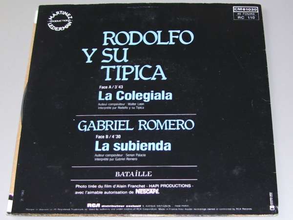 45T Rodolfo Y Su Tipica - La Colegiala - 1982 - Nescafé