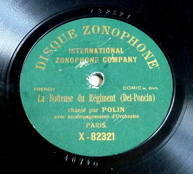 POLIN. La boiteuse du régiment. 78T 25cm ZONOPHONE X. 82.321.   (R31).JPG