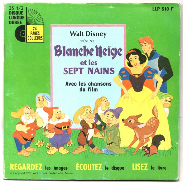 Blanche Neige et les sept nains. 1967. Livre disque 33T 17cm DISNEYLAND  LLP 310 F.   (R1b).jpg