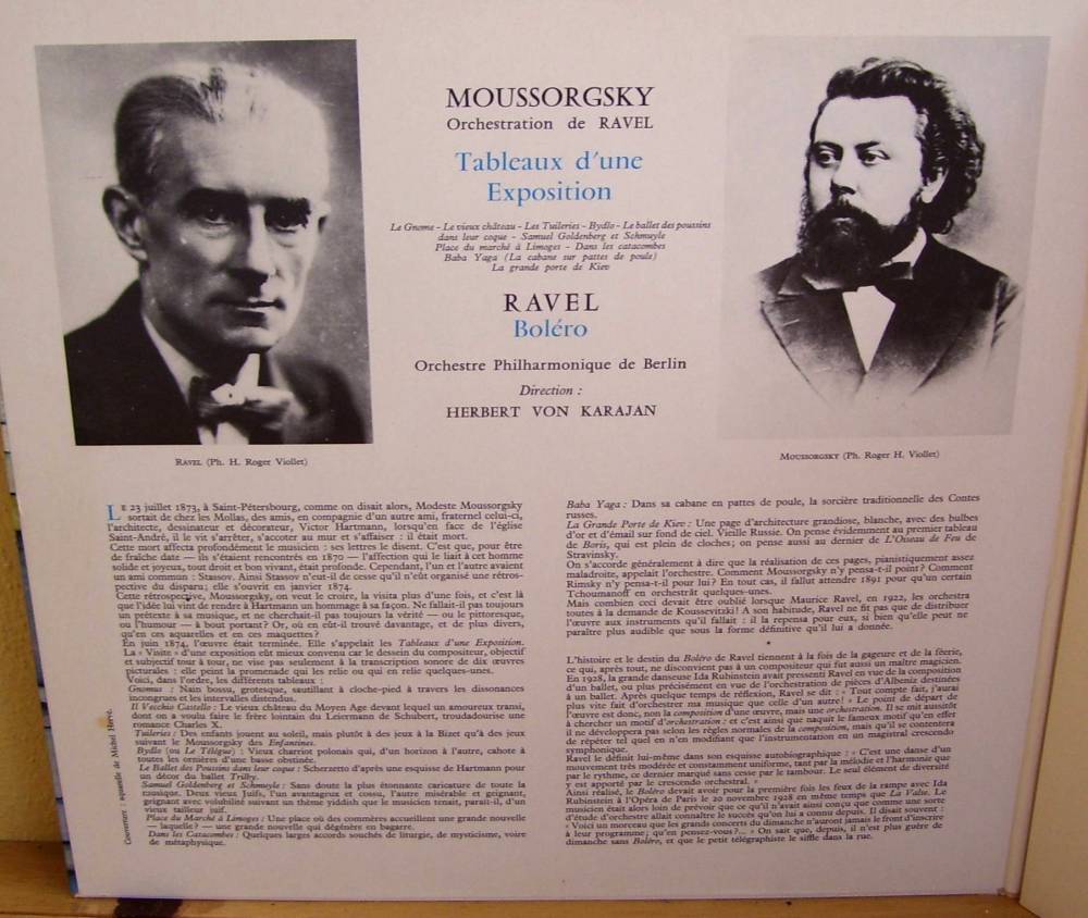 33T Moussorgsky - Ravel Tableaux d une exposition - Boléro - 1966