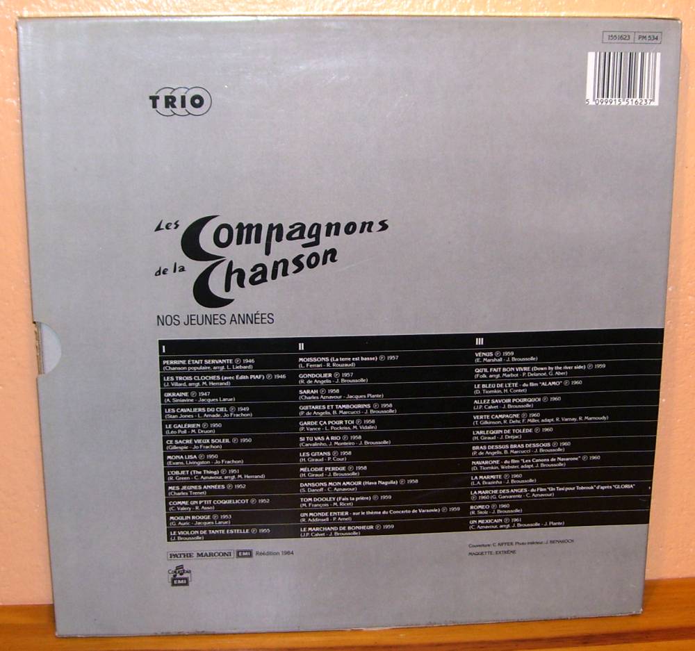 33T Les Compagnons de la Chanson - Nos jeunes annees - 1984 -4.jpg